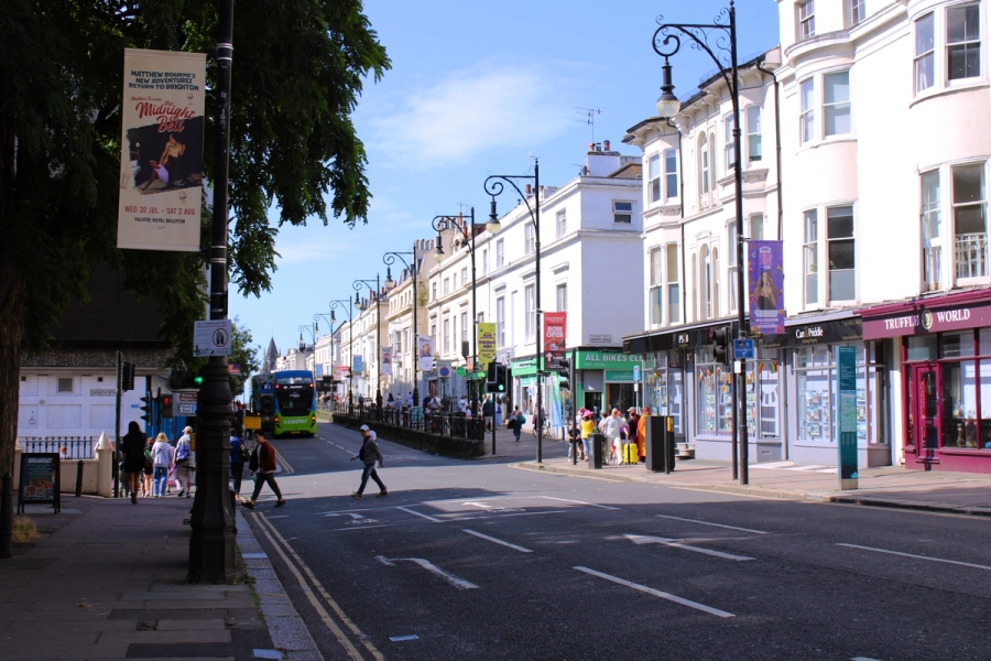 Main street going to Brighton beach.