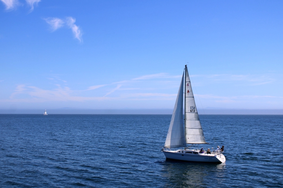 Sailboat on the ocean.