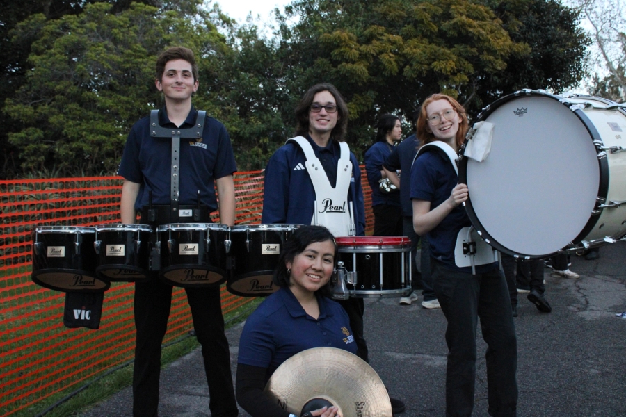 Percussion section with their instruments.