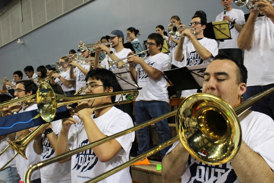 Front side POV of band playing.