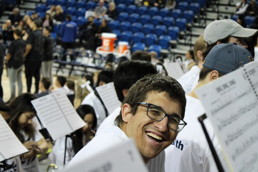 Man laughing.