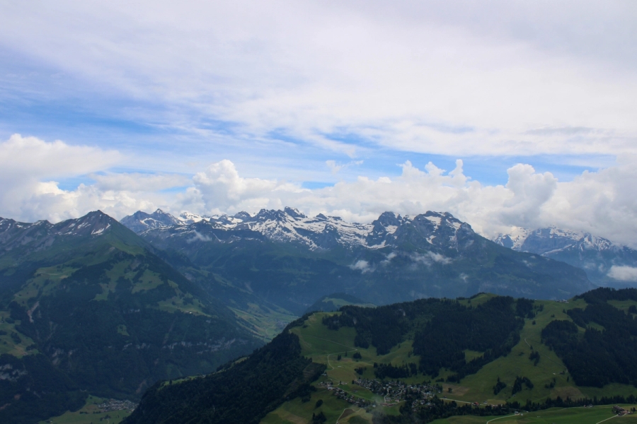 Mountains in the distance.