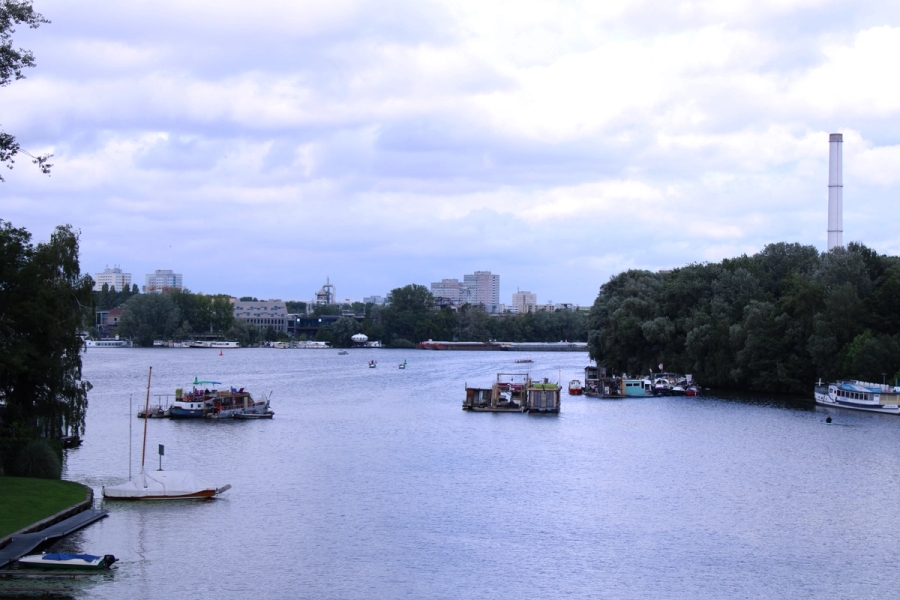 River with boats.