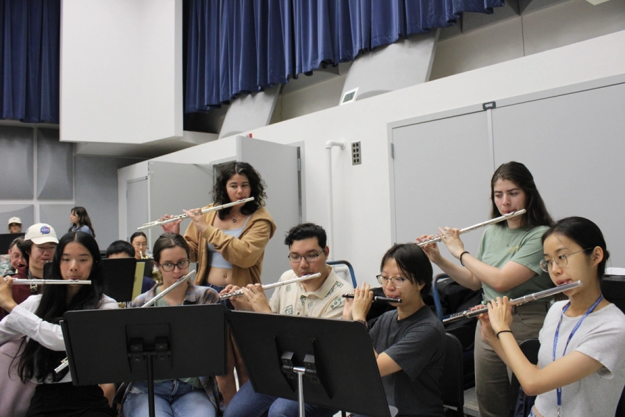 Flutes playing.