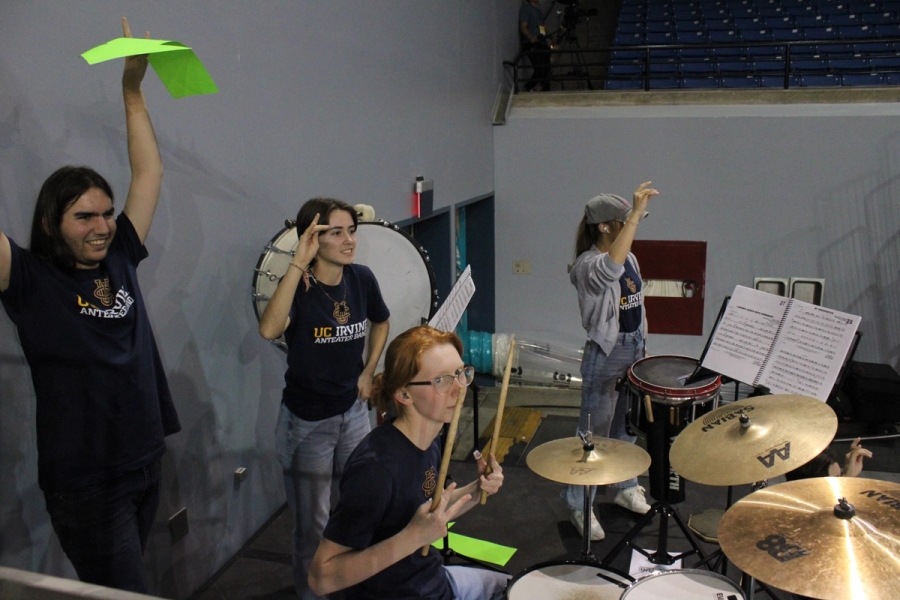 Percussion section hold up "zots".