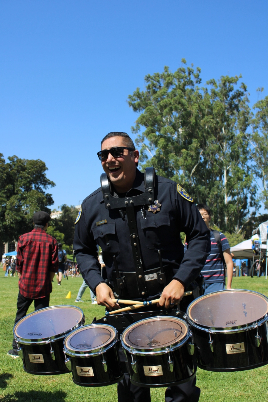 Police officer on quads.