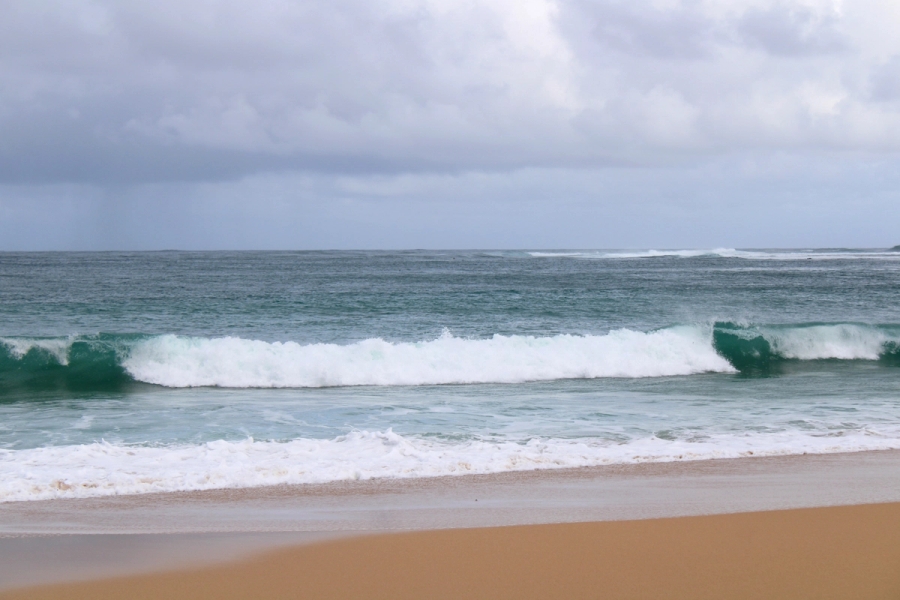 Crashing waves.