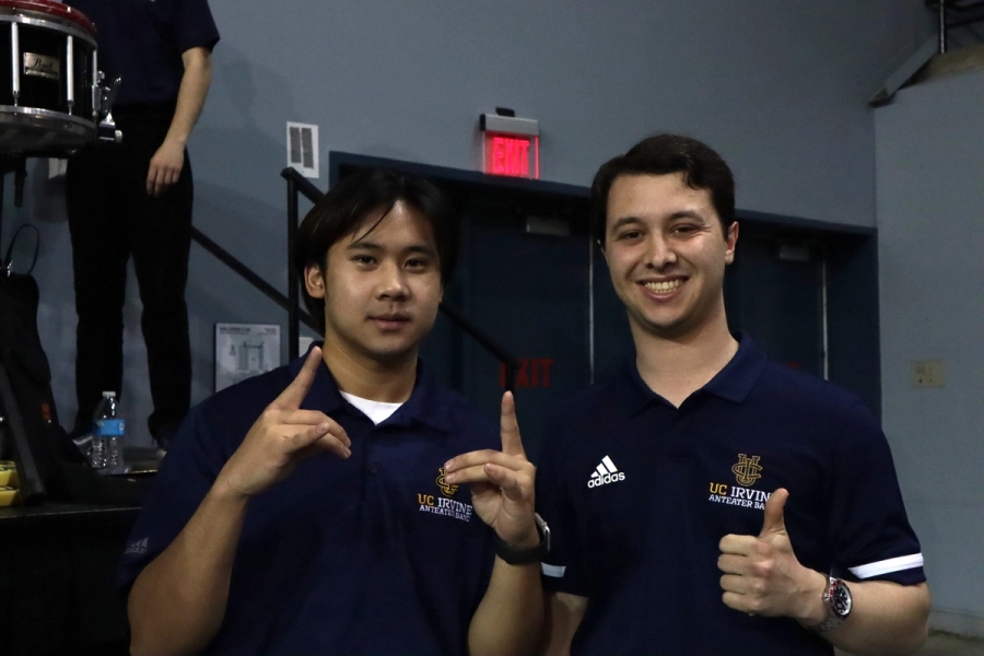 Two seniors posing.