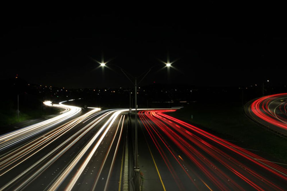 Bridge view of the H-1 freeway.