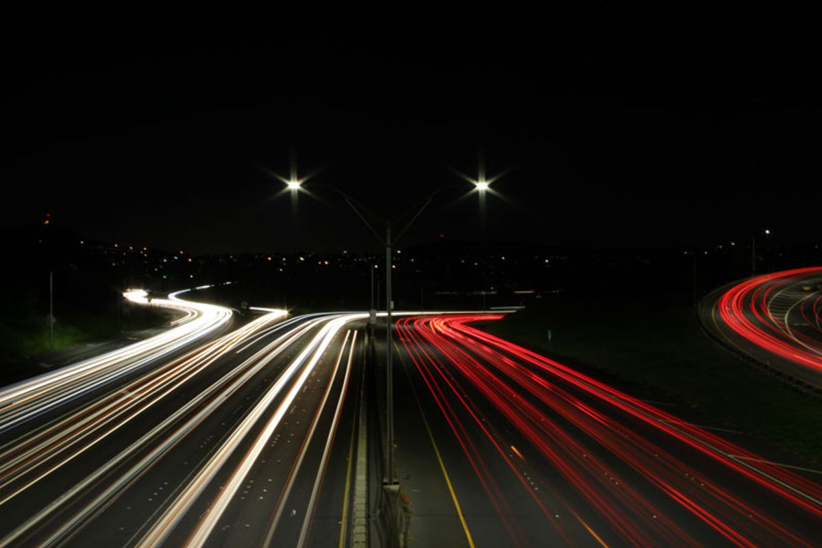 Bridge view of the H-1 freeway.