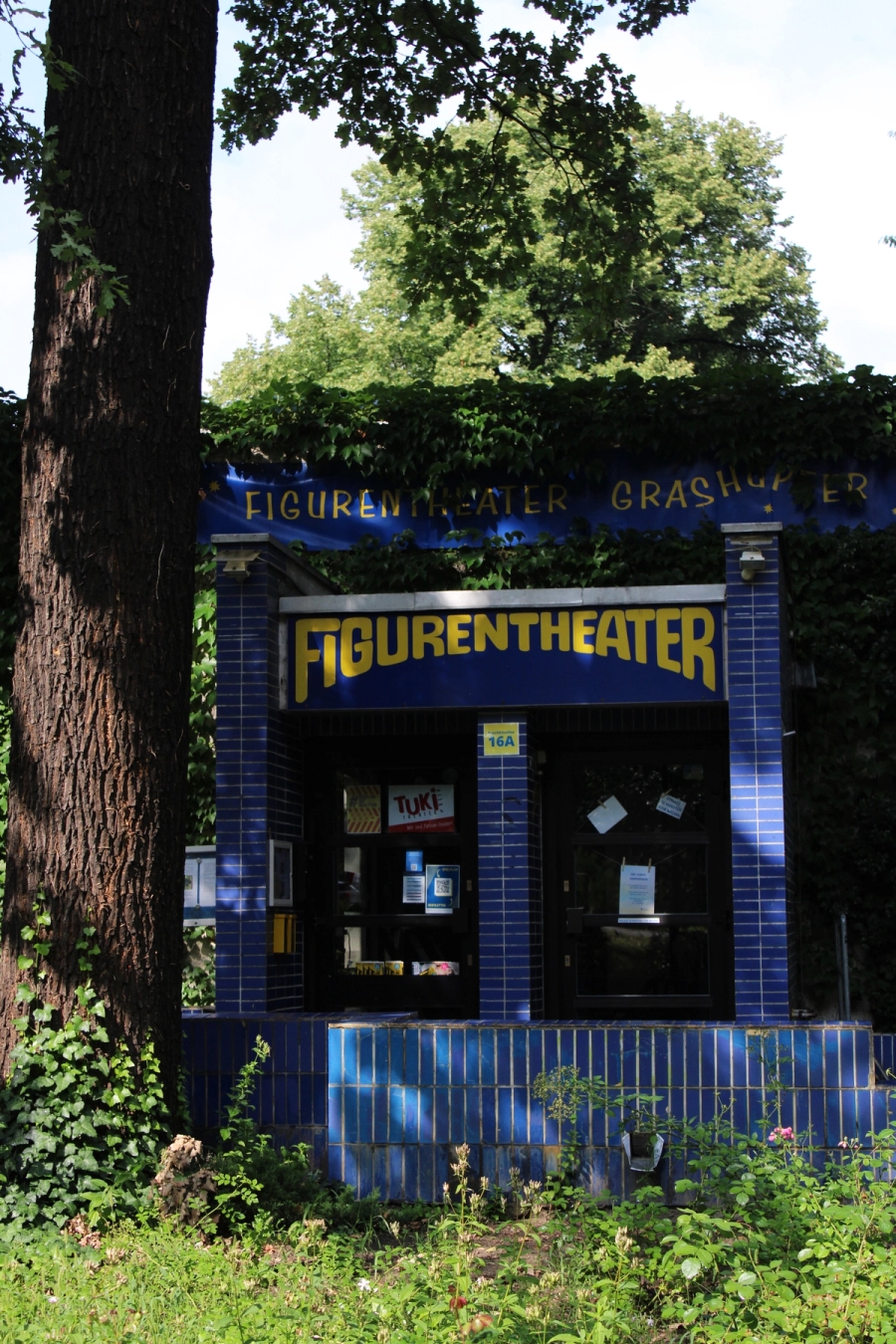 Old theater in the middle of greenery.