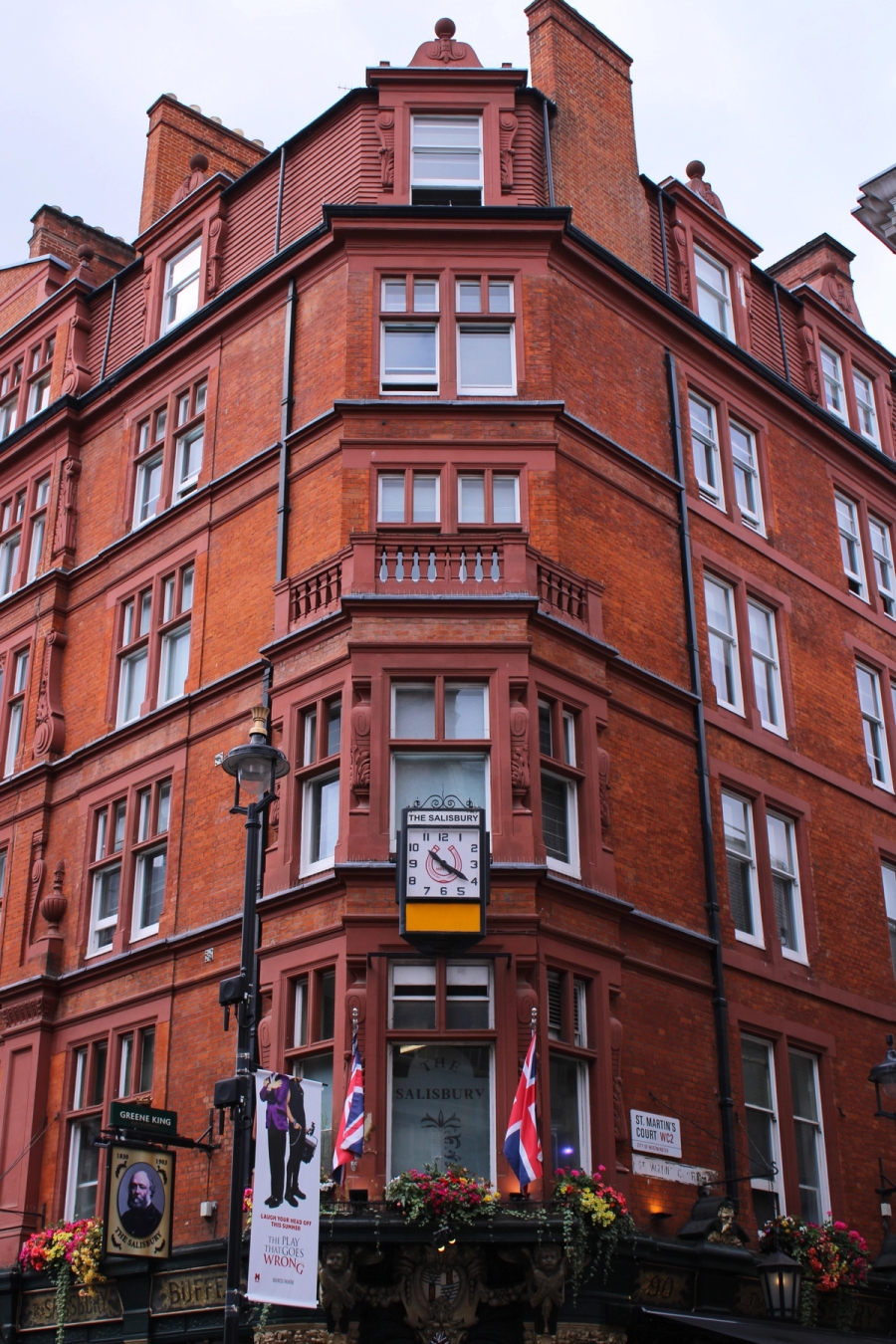 Red building.