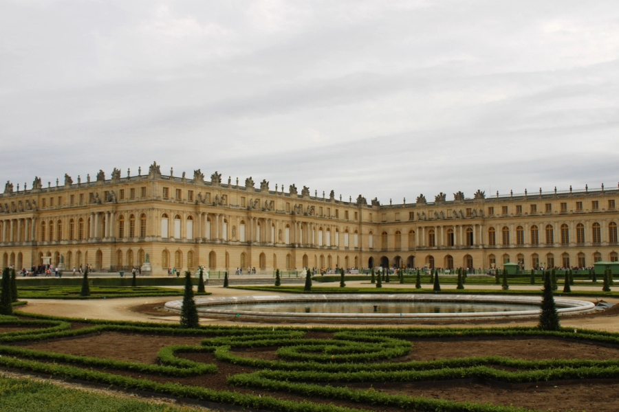 Angled POV of the Palace of Versailles.