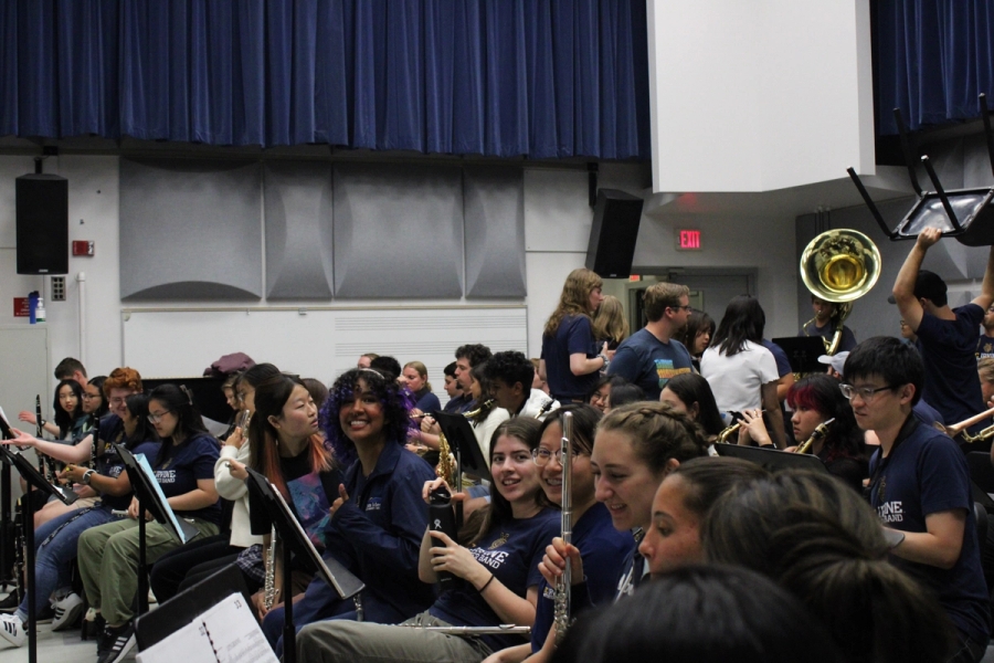 Flutes in the foreground.
