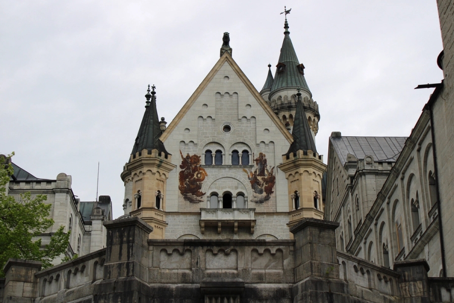 Front view of castle.