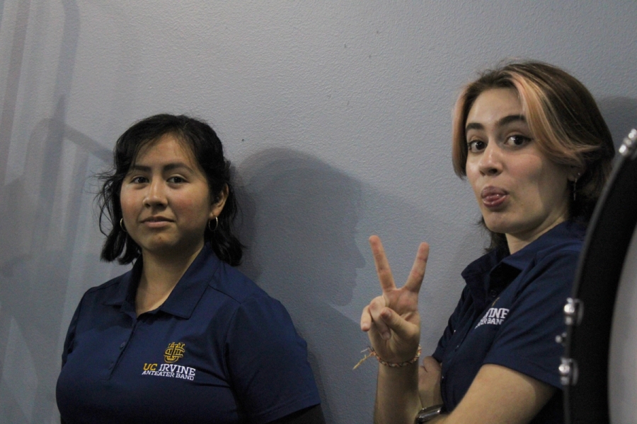 Two girls caught off guard.