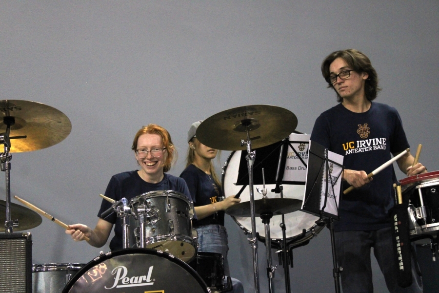 Percussion section playing.
