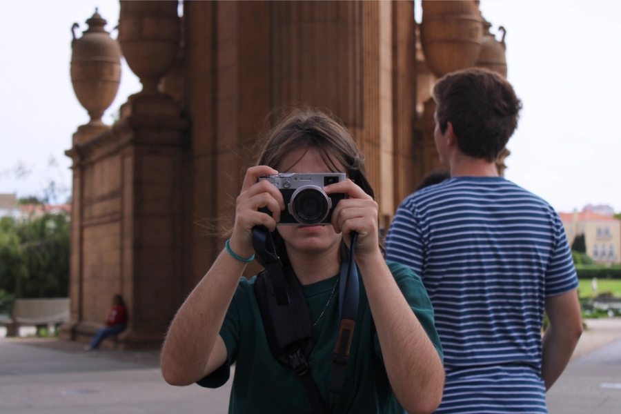 Luna taking picture.