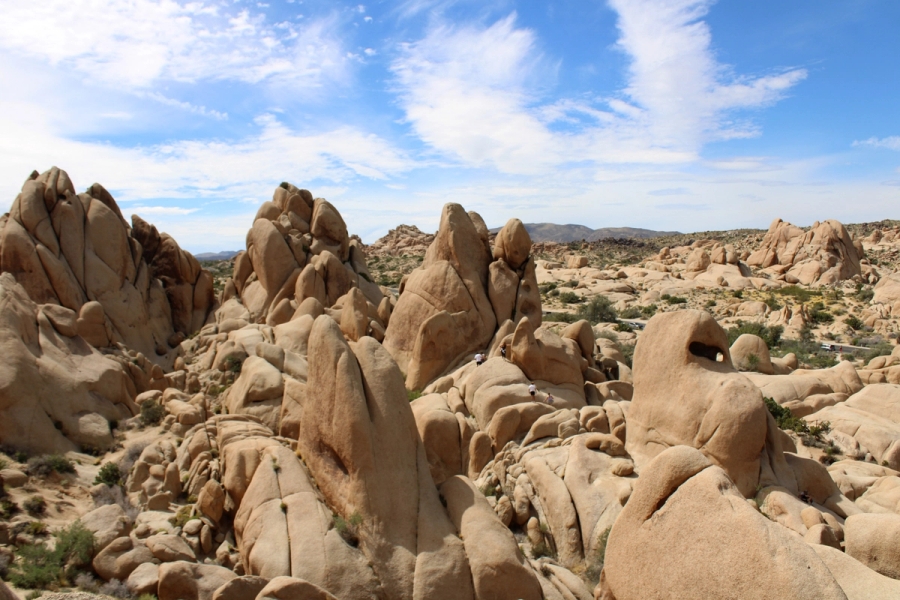 Tall rock figures.