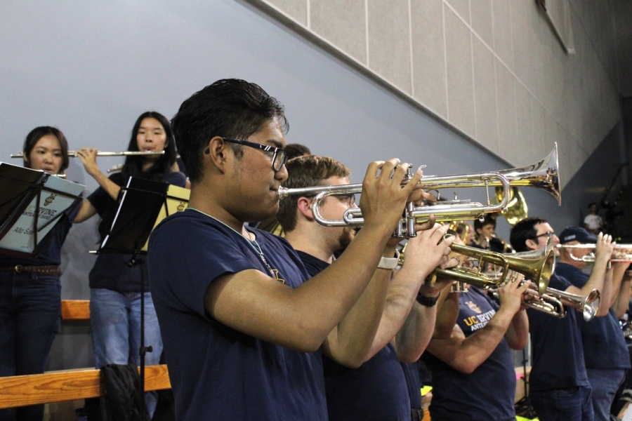 Side POV of trumpets and some flutes.