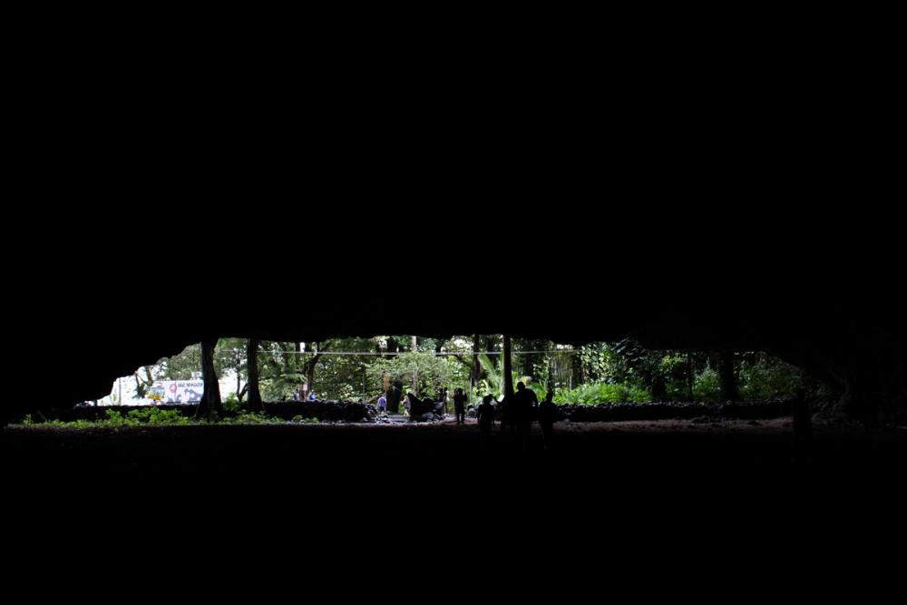 POV from inside a cave.