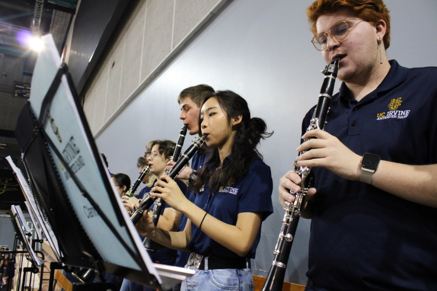 Low POV of clarinets.