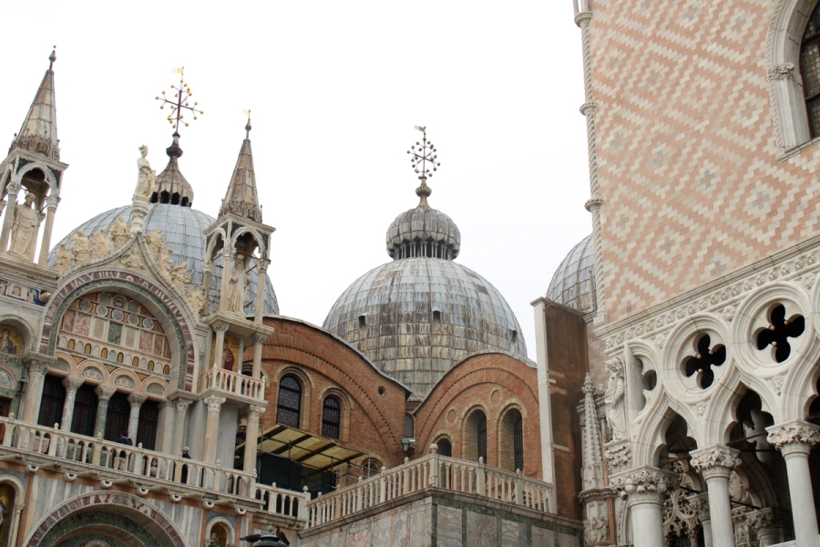 Multiple different-shaped buildings.