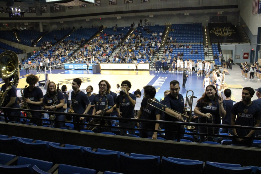 Band facing away from the court.