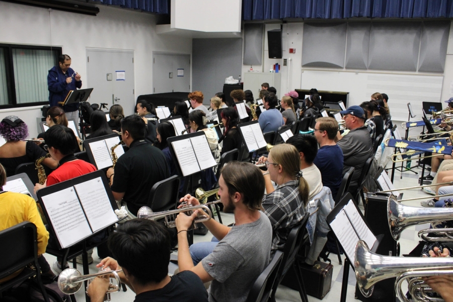 Side POV of director and band.