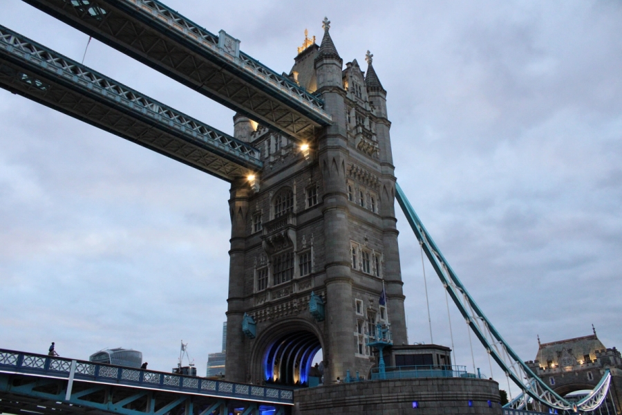 Low angle POV of London Bridge.