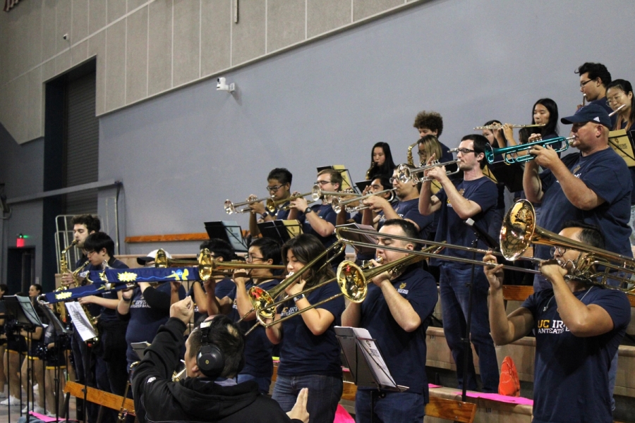 Side POV of band with director signal.