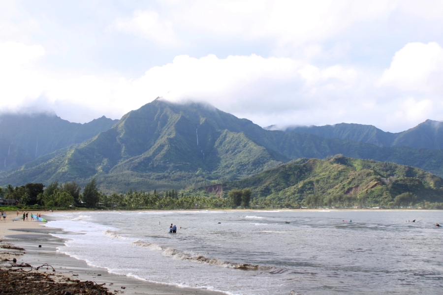 Mountains and the ocean.