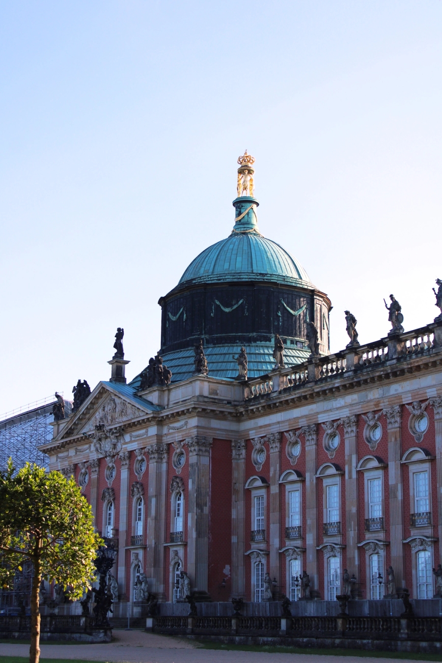 Building with statues on the top.