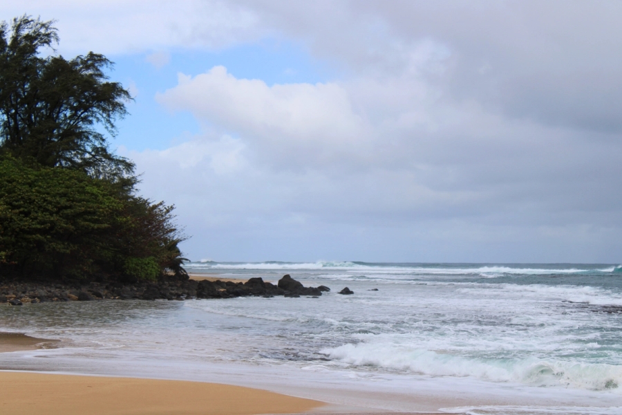 POV of beach from the shore.