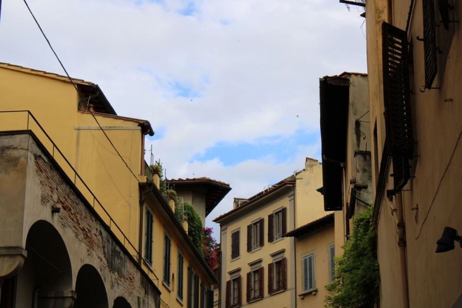 Yellow residential buildings.