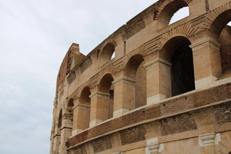 Top left POV of colosseum.
