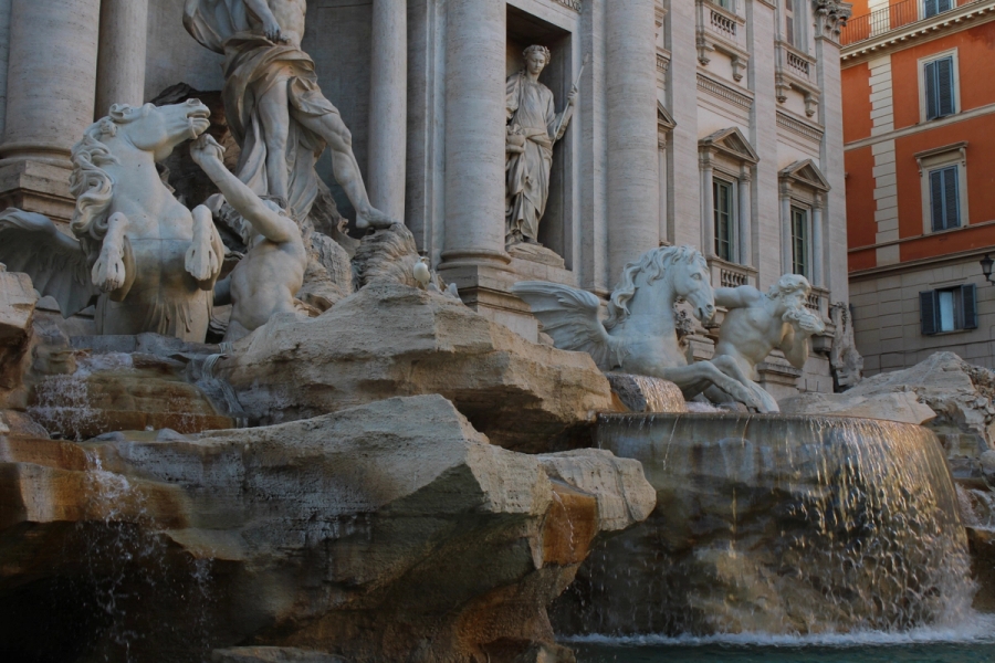 Close up of Trevi Fountain.