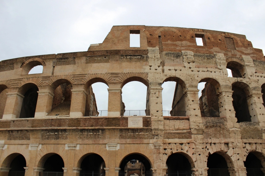 Side view of colosseum.