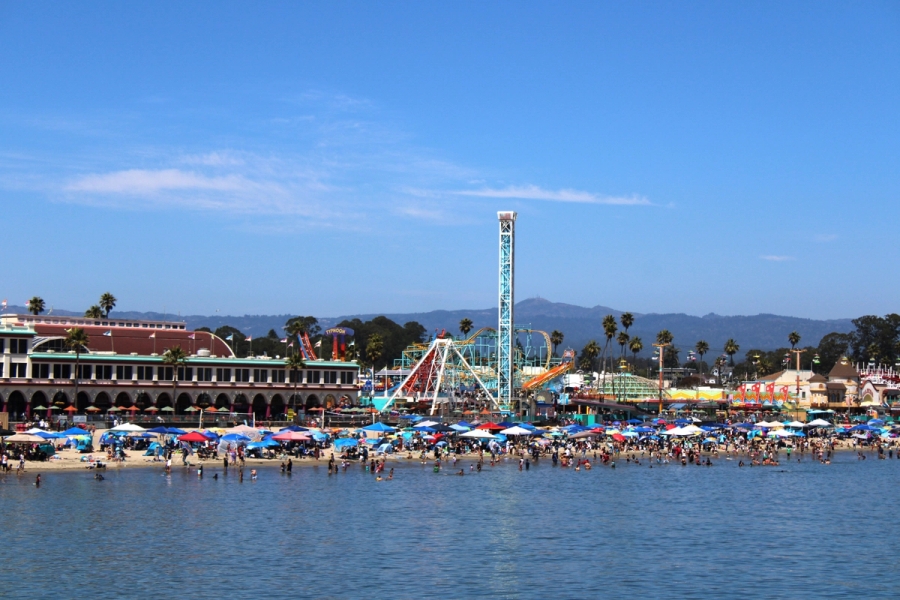 Santa Monica Boardwalk view from the pier.