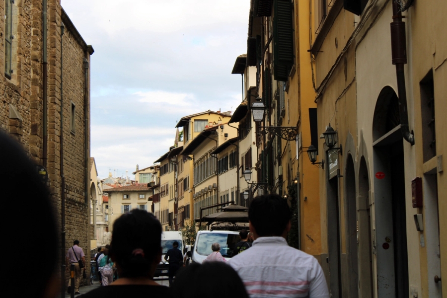 Walking POV in the streets.