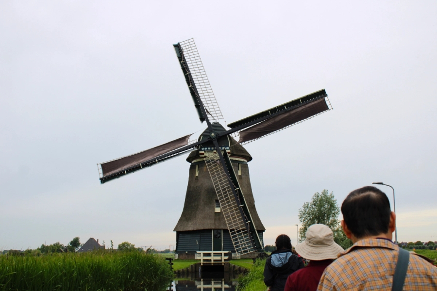 Old wooden windmill.