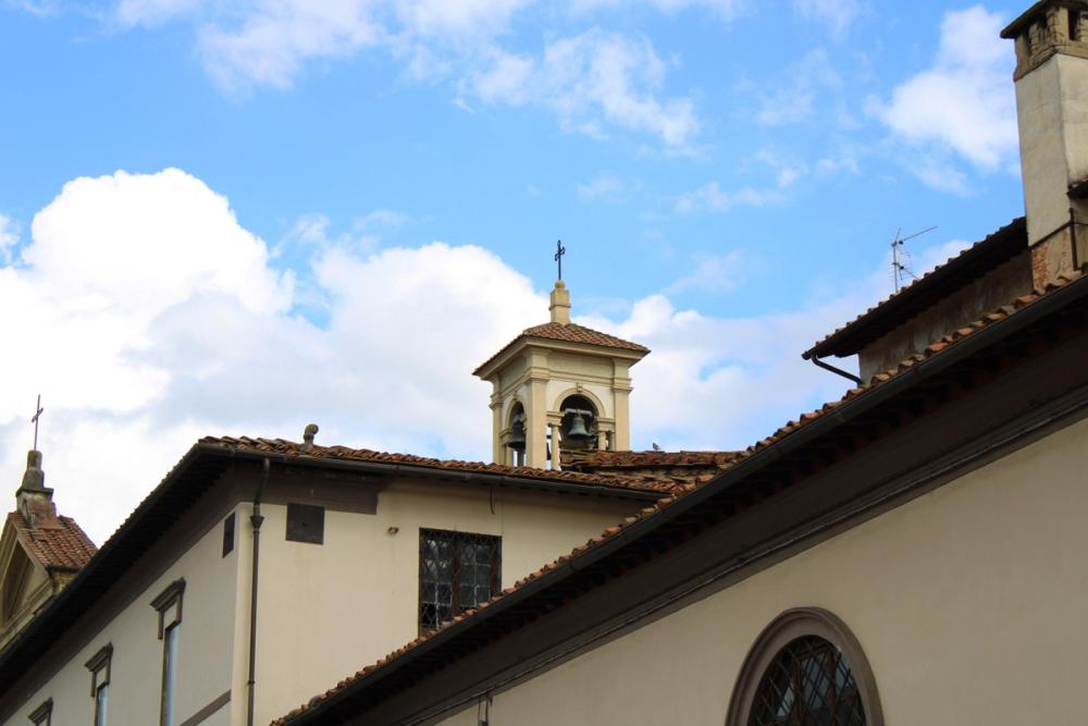 Belltower in the distance.
