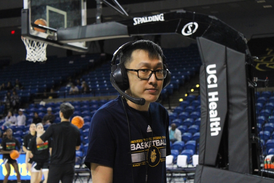 Man on headset.