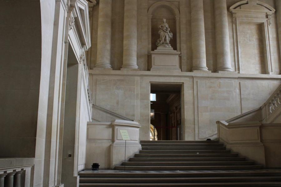 Doorway in marble interior.