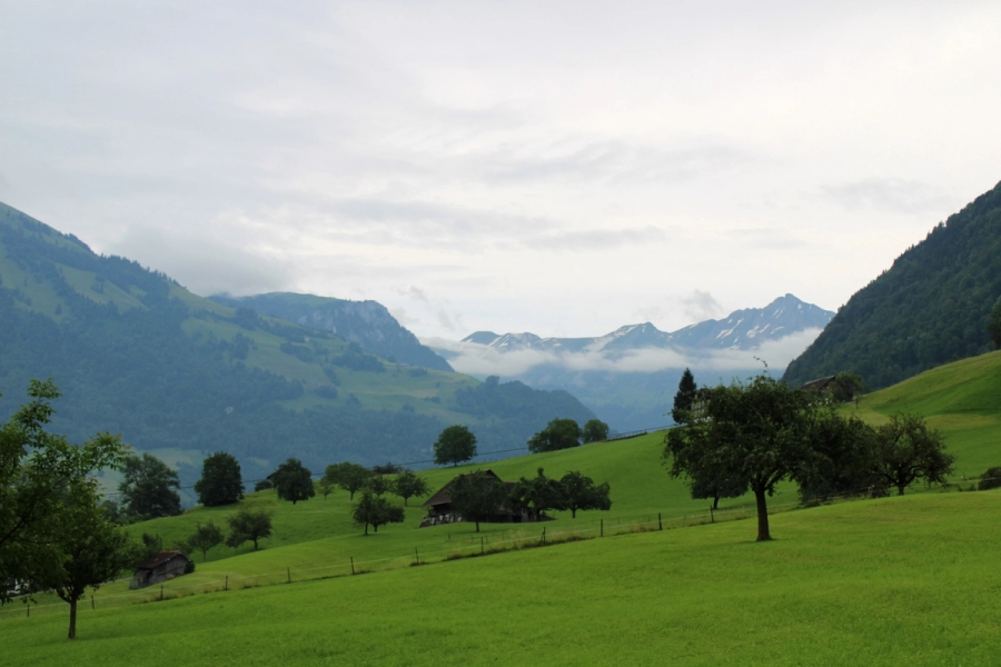 Mountains and clouds of Switzerland.