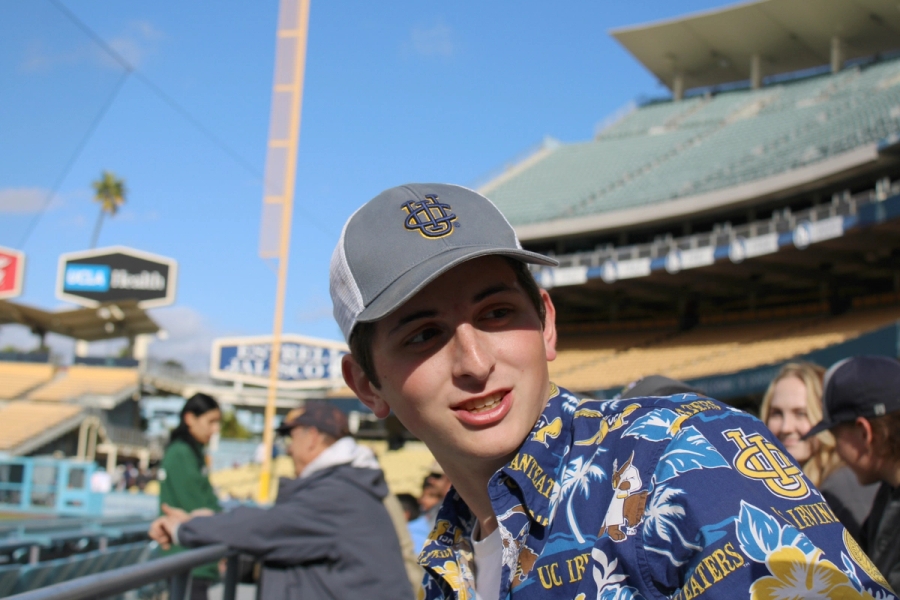 White boy in mid-conversation.