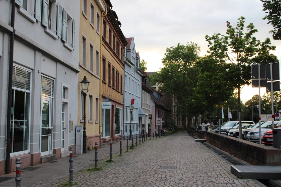 Street view of buildings and cars.