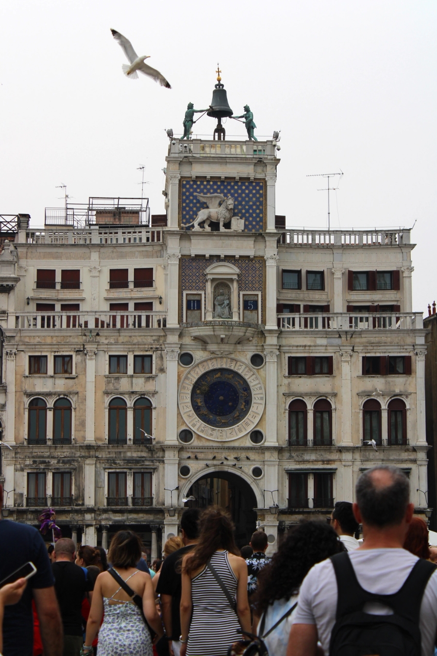 Front of building with bell.
