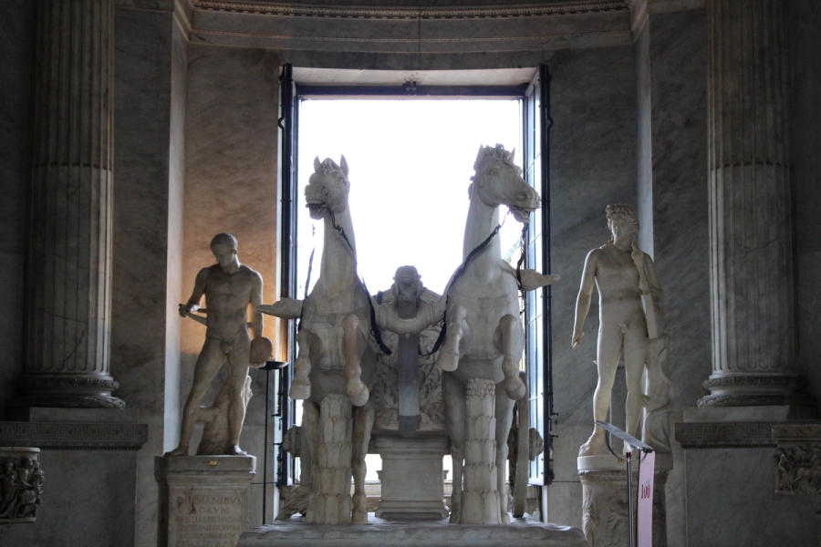 Marble horse carriage.