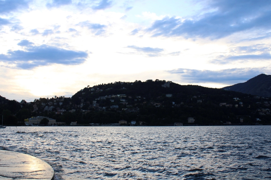 Hill in the distance of Lake Como.
